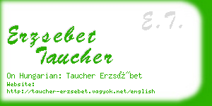 erzsebet taucher business card